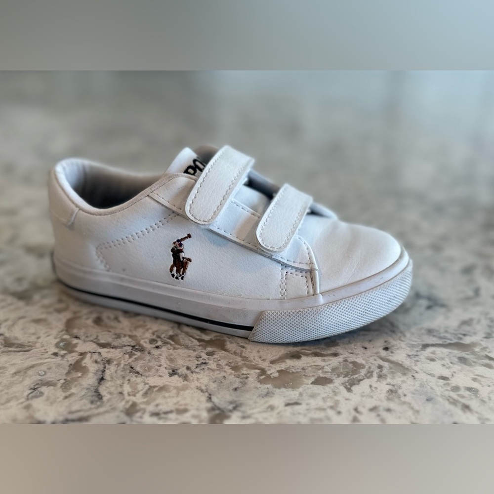 Polo by Ralph Lauren Kids' White Velcro Sneakers, size 9